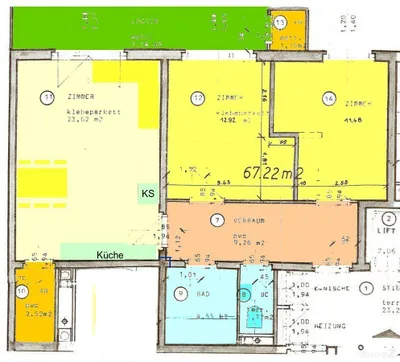 3-Zimmer-Wohnung mieten in Graz – 67 m², € 960 – Bild 1 von 3