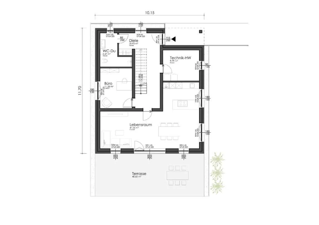 Stockhaus 177 mit Flachdach Belagsfertig (ohne Grundstück) - Vista 2