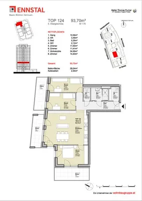 4-Zimmer-Wohnung mieten in Graz – 94,35 m², € 1.488 – Bild 2 von 2