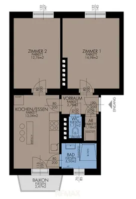 2-Zimmer-Wohnung kaufen in Graz – 50 m², € 199.000 – Bild 3 von 13