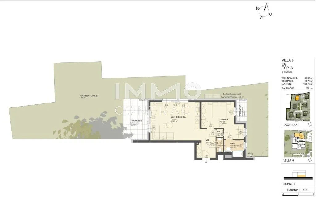 KREMSER WOHNDOMIZIL2Zi- 64qm- Gartenwohnung, 2Terrassen, Lift, Tiefgarage, in beliebter Grünruhelage - Ansicht 2