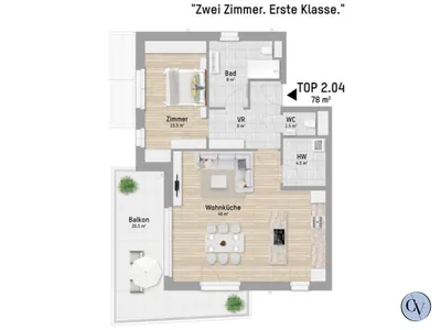 2-Zimmer-Wohnung kaufen in Wien – 78,32 m², € 999.900 – Bild 5 von 5