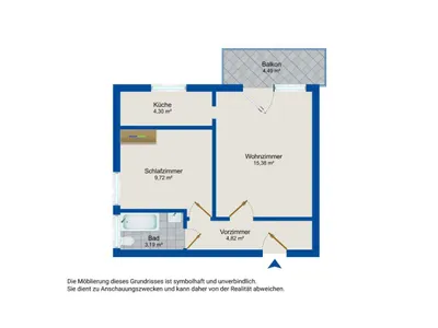2-Zimmer-Wohnung kaufen in Salzburg Stadt – 37,41 m², € 199.000 – Bild 8 von 8