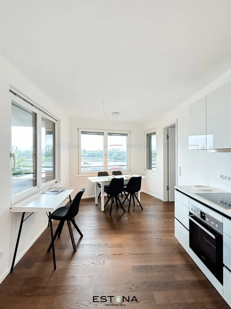Möbliertes 2 Zimmer-Apartment mit freiem Blick auf die Neue Donau - Ansicht 2