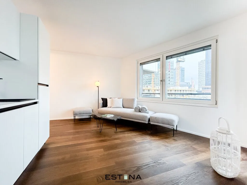 Möbliertes 2 Zimmer-Apartment mit freiem Blick auf die Neue Donau - Ansicht 3
