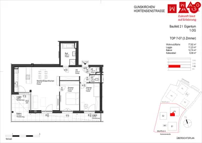 3-Zimmer-Wohnung kaufen in Wels-Land – 77,92 m², € 351.000 – Bild 5 von 6