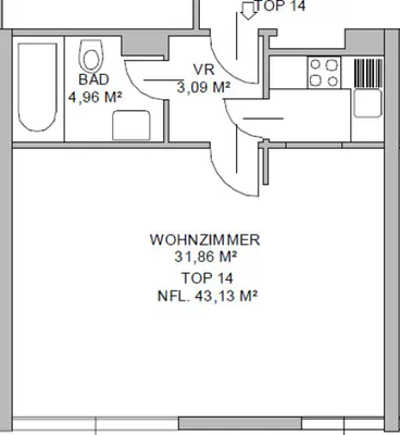 1-Zimmer-Wohnung kaufen in Wien – 43,13 m², € 329.000 – Bild 14 von 14