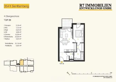 2-Zimmer-Wohnung kaufen in Krems Land – 51,13 m², € 239.900 – Bild 3 von 3