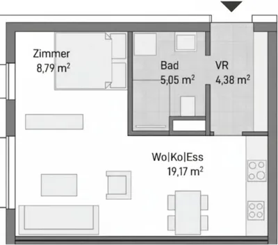 1-Zimmer-Wohnung kaufen in Graz – 37,39 m², € 150.335 – Bild 3 von 3