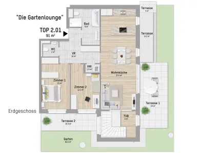 3-Zimmer-Wohnung kaufen in Wien – 90,71 m², € 1.299.900 – Bild 3 von 19
