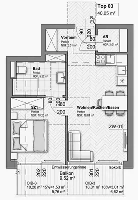 2-Zimmer-Wohnung kaufen in Salzburg Stadt – 40 m², € 437.500 – Bild 4 von 4