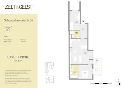 3-Zimmer-Wohnung mieten in Wien – 66,71 m², € 1.999 – Bild 5 von 5