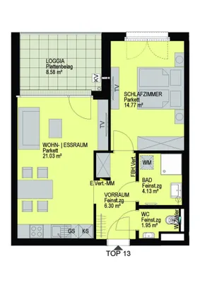 2-Zimmer-Wohnung kaufen in Wien – 48,19 m², € 362.800 – Bild 2 von 21