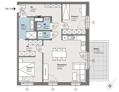 3-Zimmer-Wohnung kaufen in Linz – 82,28 m², € 454.000 – Bild 5 von 5