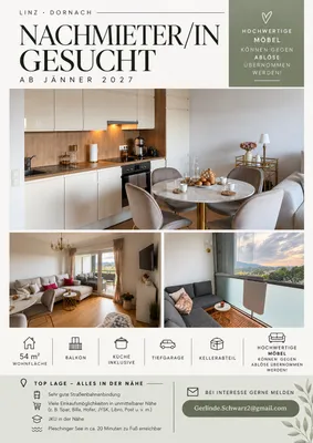 Wohnung mieten in Linz – 53 m², € 850