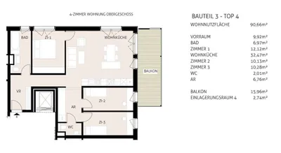4-Zimmer-Wohnung kaufen in Mödling – 90,66 m², € 545.900 – Bild 24 von 24
