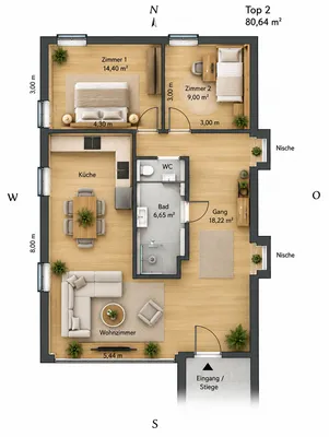 3-Zimmer-Wohnung kaufen in Baden – 81 m², € 321.000 – Bild 20 von 22
