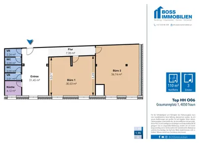 3-Zimmer-Gewerbeimmobilie mieten in Linz Land – 110 m², € 923 – Bild 11 von 11