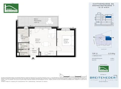 2-Zimmer-Wohnung kaufen in Wien – 43,08 m², € 332.000 – Bild 14 von 14