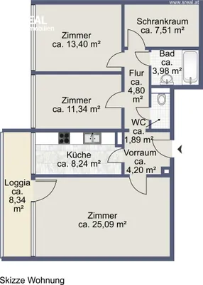 3-Zimmer-Wohnung kaufen in Wien – 80 m², € 285.000 – Bild 17 von 18