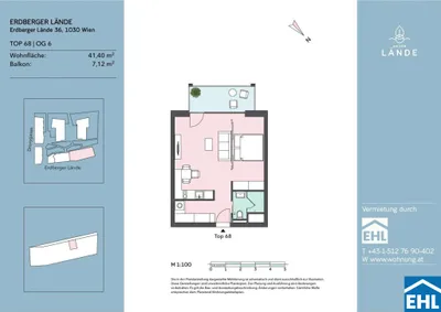 2-Zimmer-Wohnung mieten in Wien – 41,4 m², € 1.120 – Bild 16 von 16