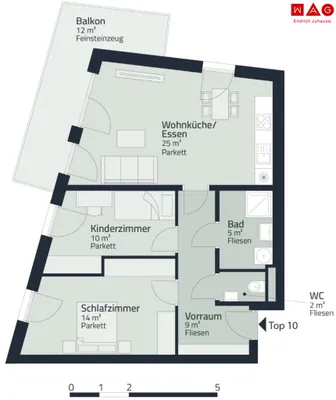 3-Zimmer-Wohnung mieten in Graz – 64,39 m², € 1.087 – Bild 8 von 8