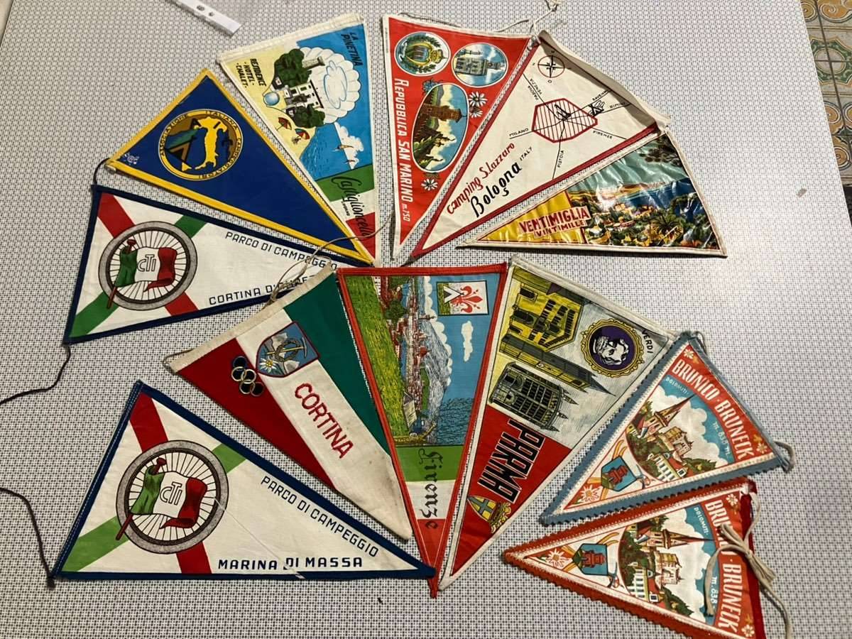 Wimpel Stoffwimpel Italien Associazone Italiana Campeggiatori Camping Al Castello Tortona La Pinetina Castiglioncello Livorno Siena Parma Volterra Firenze Riviera Dei Fiori Marina Di Massa Parco di Campeggio Tirrenia Toscana