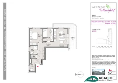 3-Zimmer-Wohnung mieten in Tulln – 56,03 m², € 899 – Bild 13 von 13