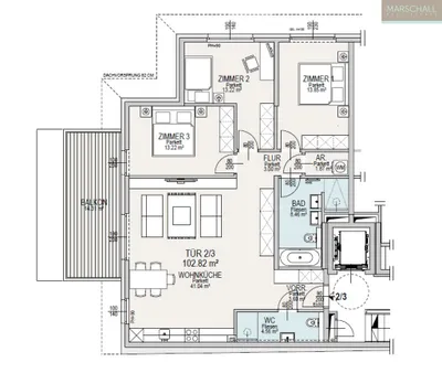 4-Zimmer-Wohnung kaufen in Wien – 102 m², € 849.000 – Bild 2 von 3