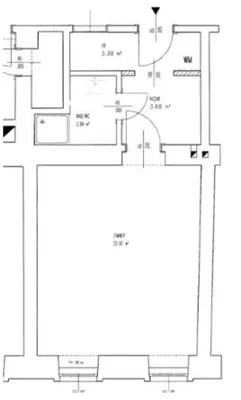 ERSTBEZUG, Franzensgasse, 32 m2 Altbau, 1 Zimmer, Küche, Duschbad, Parketten, Naschmarkt-Nähe – Bild 3
