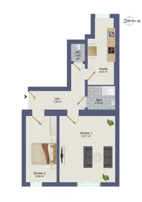 2-Zimmer-Wohnung mieten in Graz – 51,06 m², € 749 – Bild 14 von 14