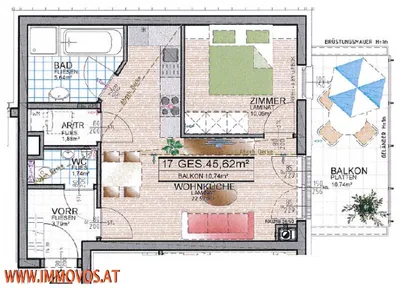 2-Zimmer-Wohnung mieten in Mödling – 46 m², € 785 – Bild 6 von 6