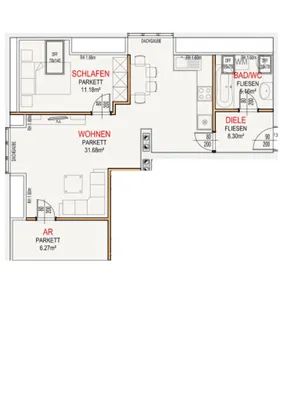 2-Zimmer-Wohnung mieten in Linz – 58,16 m², € 825 – Bild 13 von 13