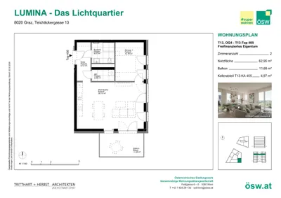2-Zimmer-Wohnung kaufen in Graz – 62,95 m², € 306.000 – Bild 2 von 11