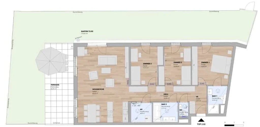 Sehr helle 4-Zimmer Gartenwohnung - Top 2.02 - Widok 3
