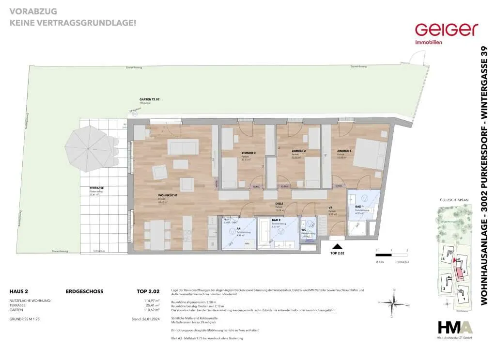 Sehr helle 4-Zimmer Gartenwohnung - Top 2.02 - Widok 2