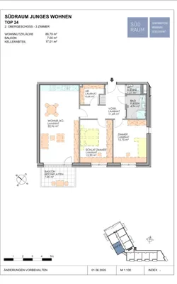 3-Zimmer-Wohnung mieten in Neunkirchen – 86,79 m², € 1.090 – Bild 2 von 2