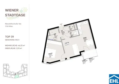 2-Zimmer-Wohnung mieten in Wien – 45,16 m², € 1.140 – Bild 17 von 17