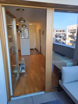 Eingerichtete 2 Zimmerwohnung Inklusive Küche, Einbauschränke, Schlafsofa, Bett, Tisch mit Sesseln, Fernseher und mit südseitigen Balkon. – Bild 2