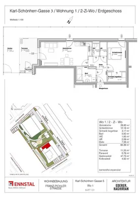 2-Zimmer-Wohnung mieten in Weiz – 60,39 m², € 679 – Bild 2 von 2