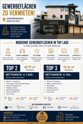 3-Zimmer-Wohnung mieten in Villach – 70 m², € 1.500 – Bild 2 von 4