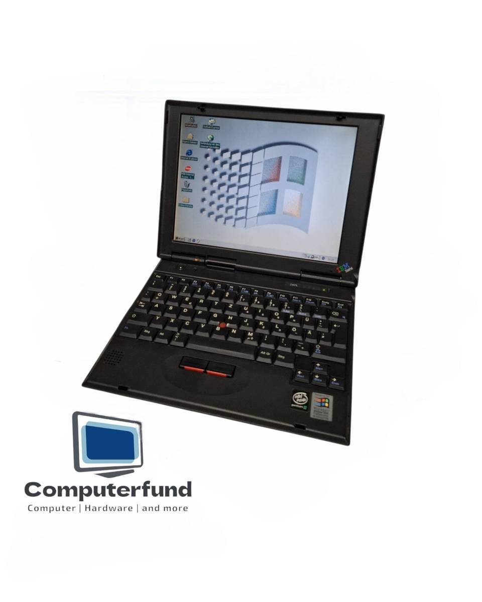 Win 98 Retro Laptop IBM ThinkPad 240X Pentium 3 500MHz 192MB RAM 32GB SSD Windows 98