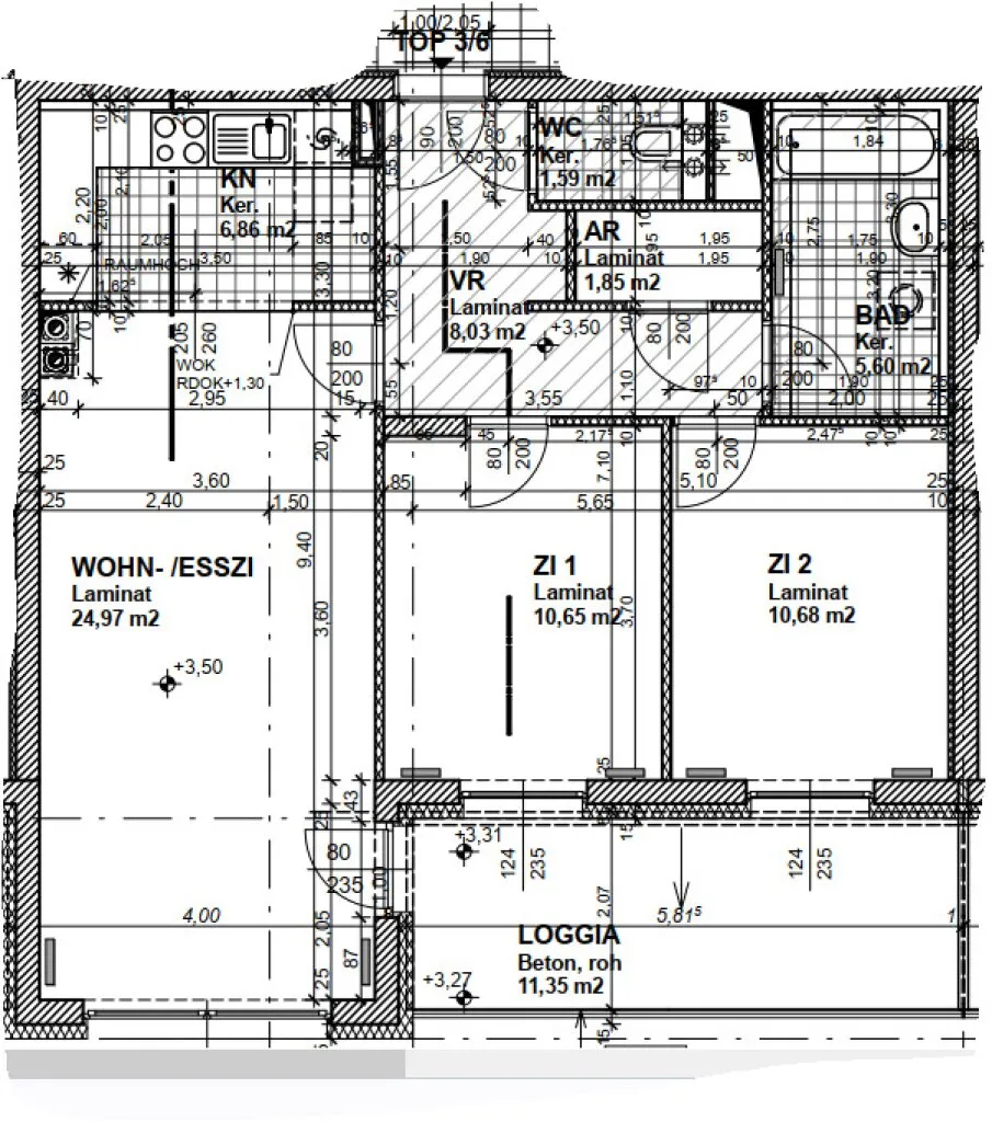 Unbefristete 3-Zimmerwohnung mit Loggia! - Widok 2