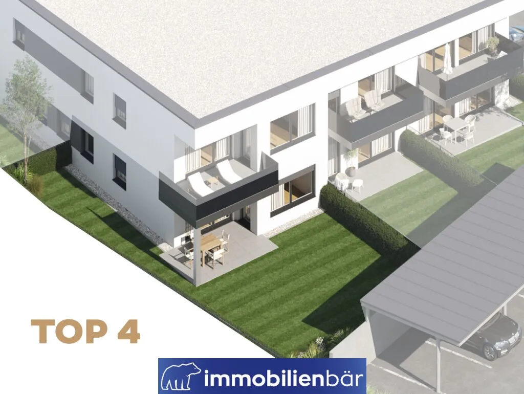 Helle Gartenwohnung mit 4 Zimmer und Carport - Jetzt Rohbau besichtigen! - Ansicht 3