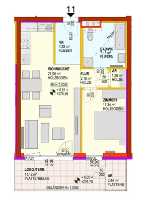 2-Zimmer-Wohnung mieten in Sankt Pölten Land – 53,18 m², € 757 – Bild 6 von 6