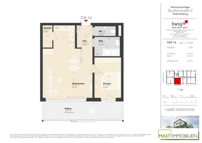 2-Zimmer-Wohnung kaufen in Mödling – 57,12 m², € 429.000 – Bild 15 von 15