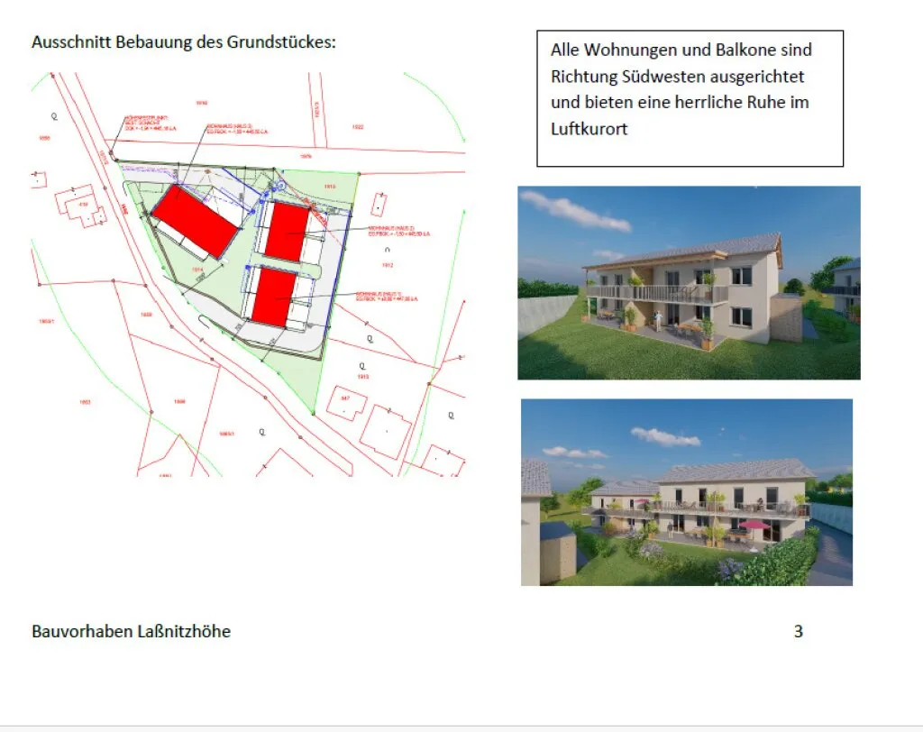 Investorenprojekt in Top Lage - aufrechte Baubewilligung für eine Wohnhausanlage im Luftkurort mit 4 WE & 2 Doppelhäuser mit 4 WE - Ansicht 2