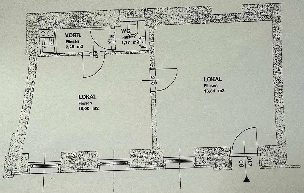 *Nur als Lager* - Straßenseitiges Lager mit zusätzlichen 2 Lagerflächen im Keller in guter Lage in *1050 Wien* - Ansicht 2