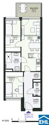 3-Zimmer-Wohnung mieten in Graz – 54,44 m², € 834 – Bild 24 von 24