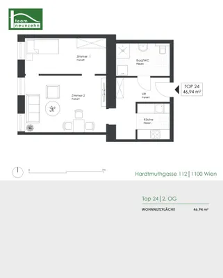 2-Zimmer-Wohnung kaufen in Wien – 46,94 m², € 215.000 – Bild 10 von 10